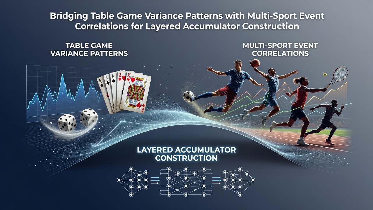 Visual representation of table game variance patterns connected to multi-sport event correlations in accumulator betting construction