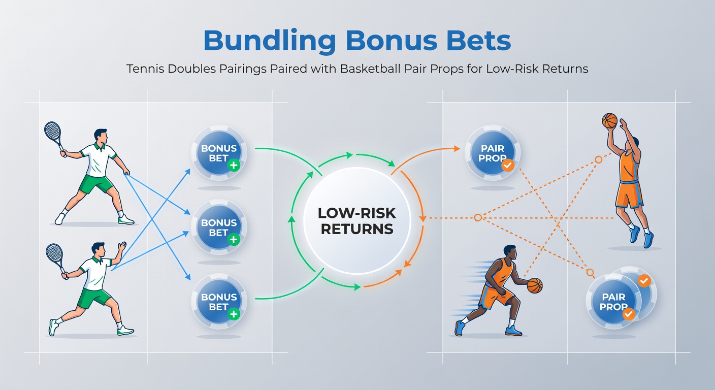 Close-up of basketball stars high-fiving after a prop-line exceeding dunk, paired with tennis doubles net exchange in split view