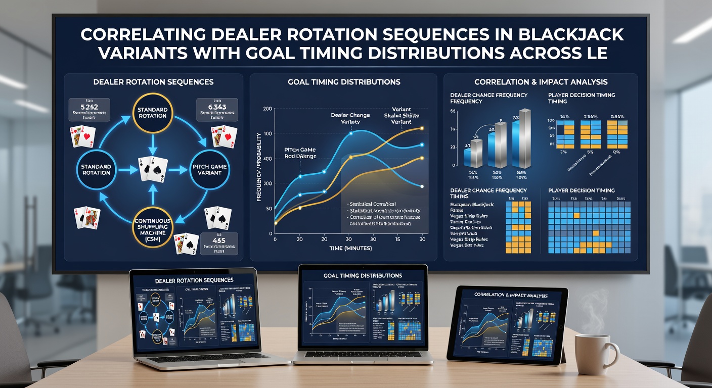 Analytical dashboard displaying correlated blackjack dealer data and soccer goal timing distributions for stake allocation planning