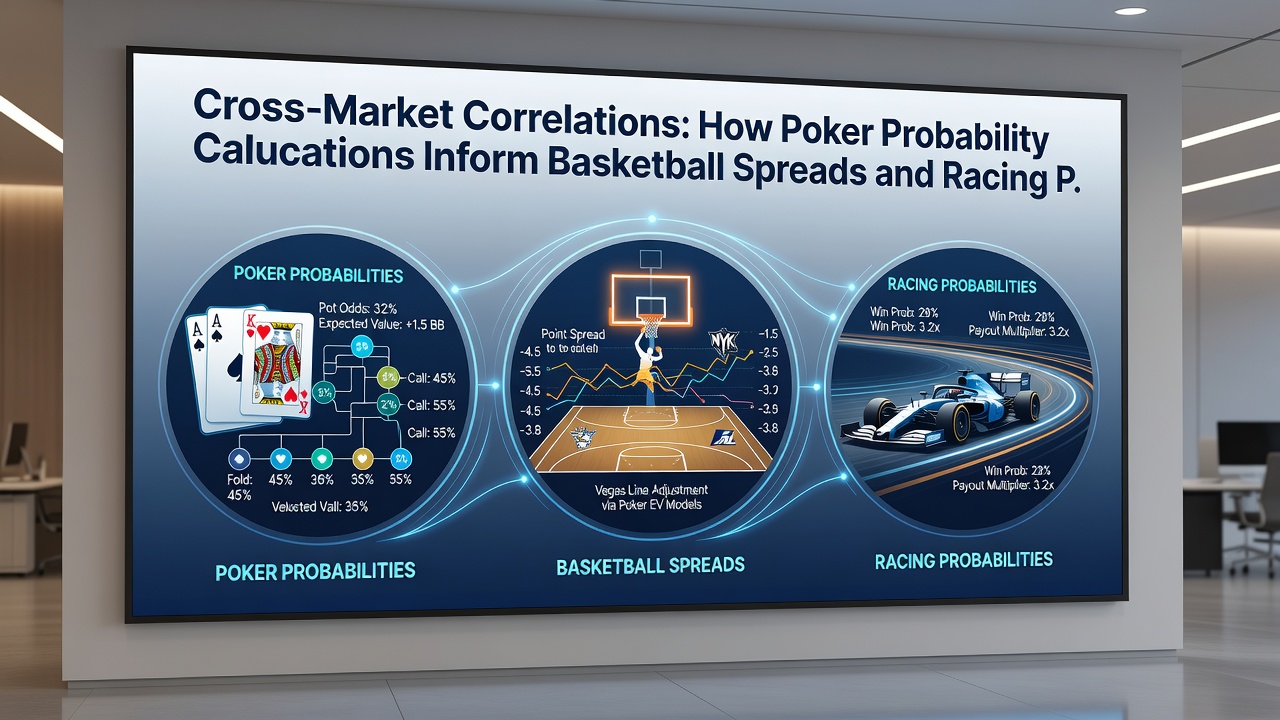 Chart comparing expected value curves across poker, basketball spreads, and racing place betting