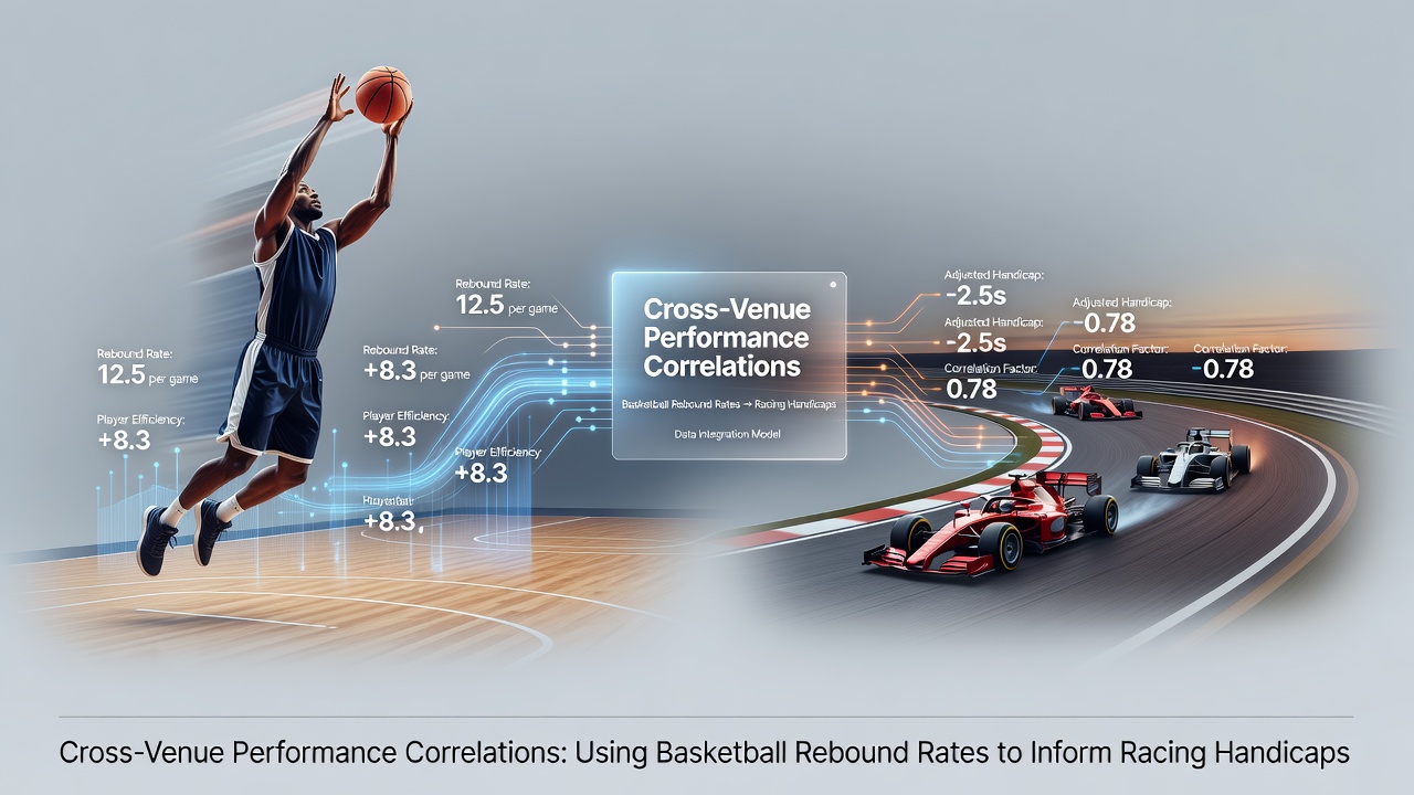 Statistical charts comparing rebound rates across basketball seasons with corresponding tennis set totals and racing performance indices