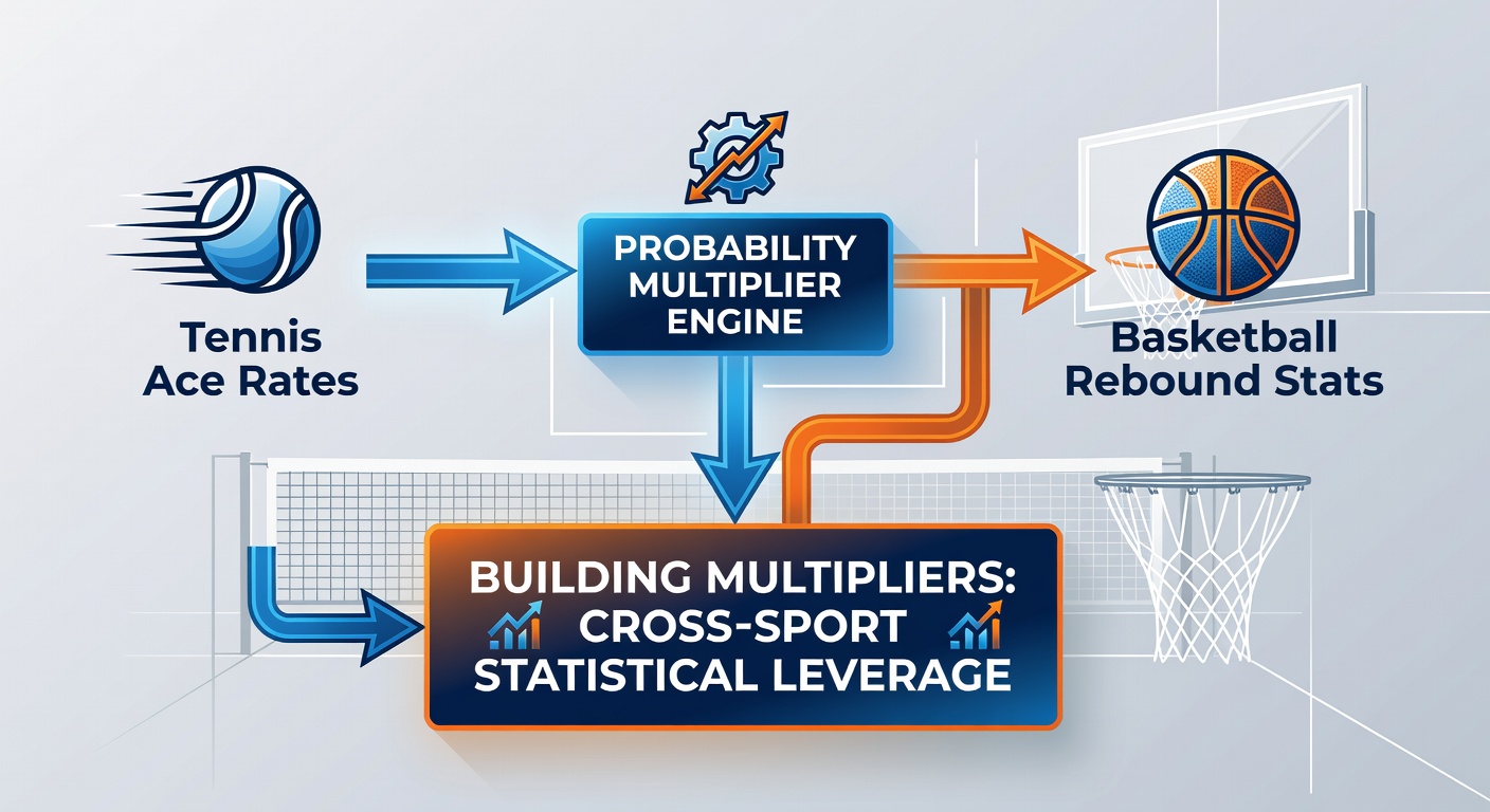Diagram showing chained multipliers derived from ace rates, rebounds, and post positions