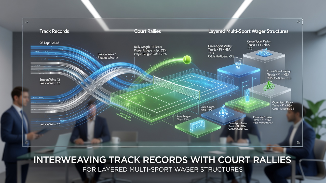 Diagram illustrating connections between horse racing track records and tennis court rally metrics in accumulator bets