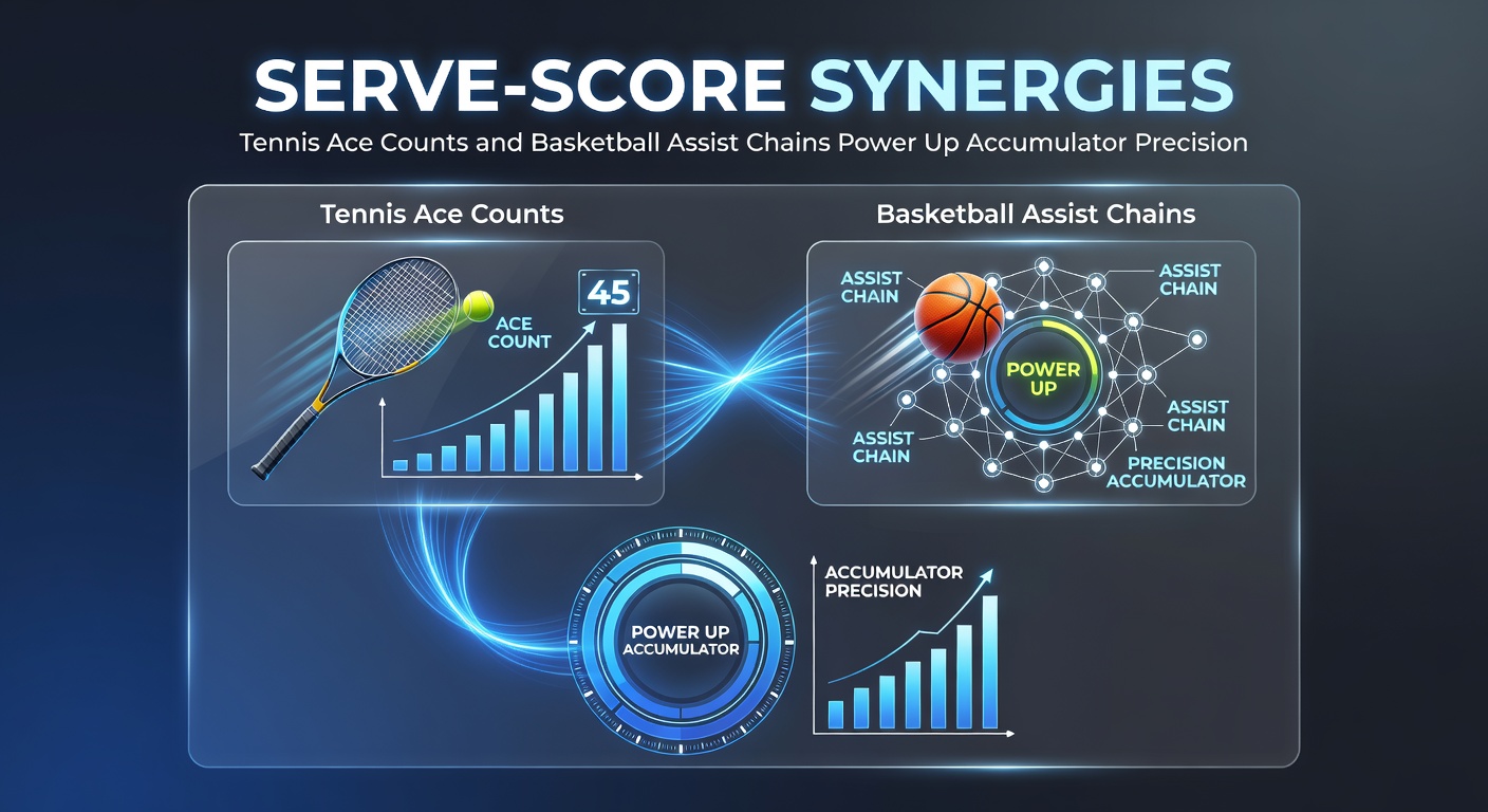 Tennis player serving an ace while a basketball assist play unfolds in the background, illustrating cross-sport betting synergies