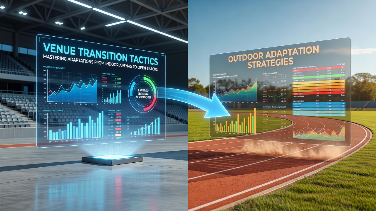 Indoor arena to outdoor track transition in layered betting strategies